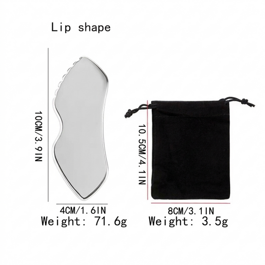 BLUSH LAB Lip Shape Stainless Steel Gua Sha Facial & Neck Massage Tool